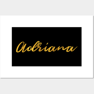 Adriana Name Hand Lettering in Faux Gold Letters Posters and Art